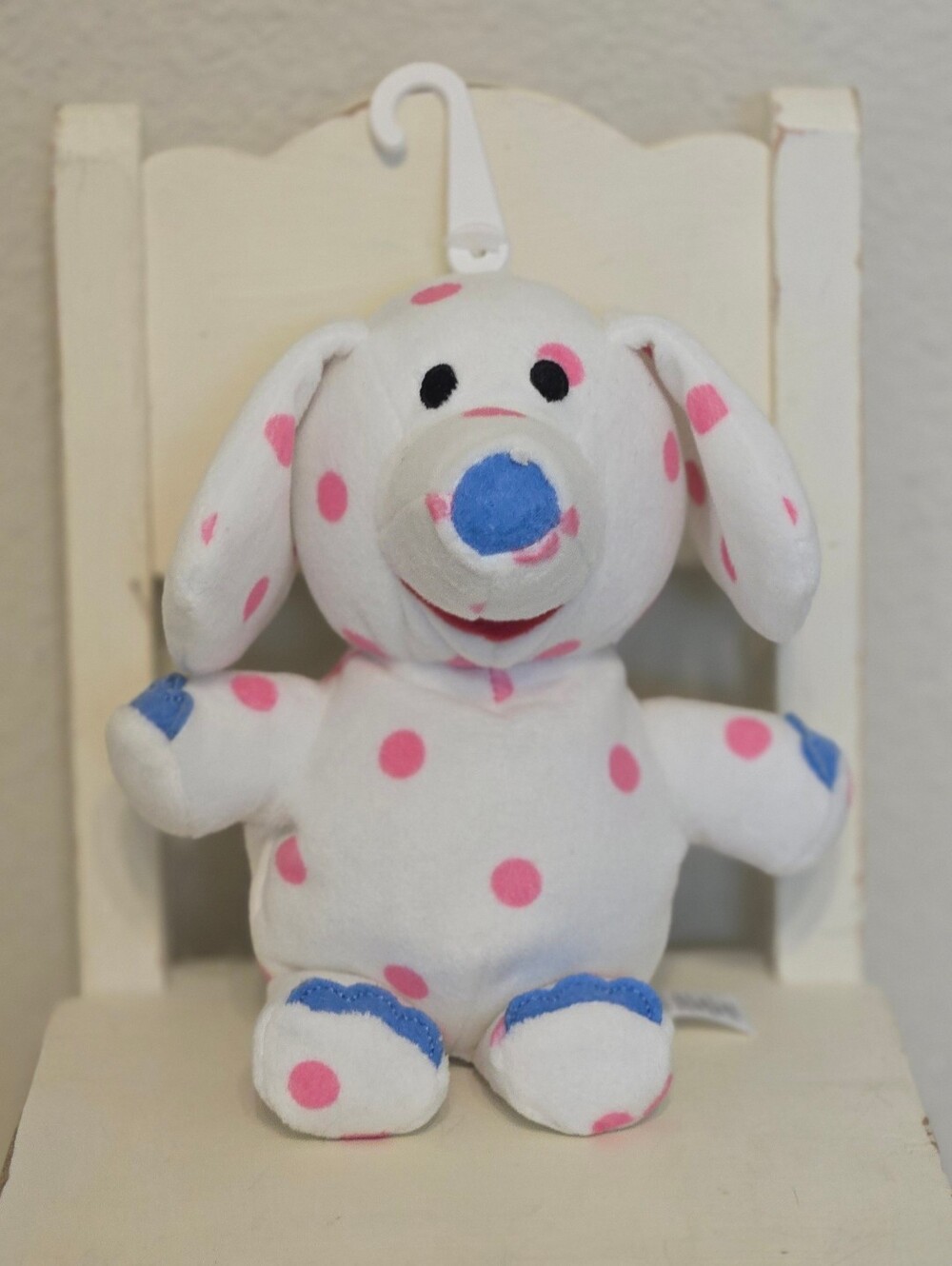 Rudolph Spotted Elephant  Plush Island of Misfit Toys 6" Pink,White, Blue